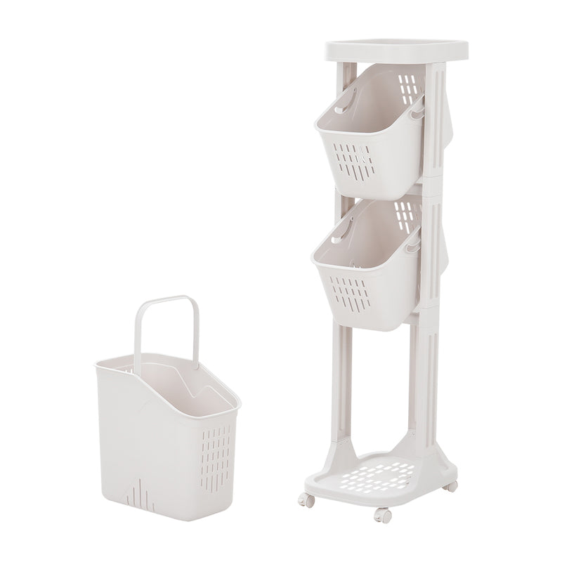 Lifeideas 4-Tier Storage Rack Laundry Basket with Wheels