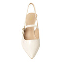 Elegant Pointed-Toe Slingback Heels with Adjustable Instep Strap
