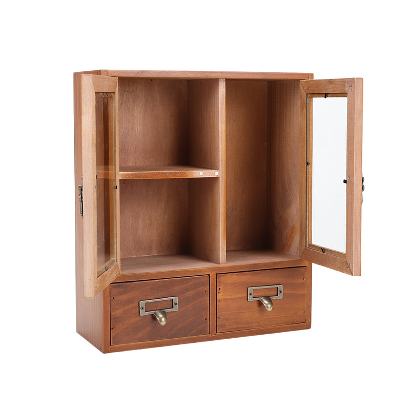 Lifeideas Retro Wooden Desktop Storage Organizer with Drawers