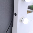 Livingandhome White Dressing Table Makeup Desk Vanity With LED Light Mirror Bedroom