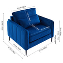 Livingandhome Blue Modern Single Armchair