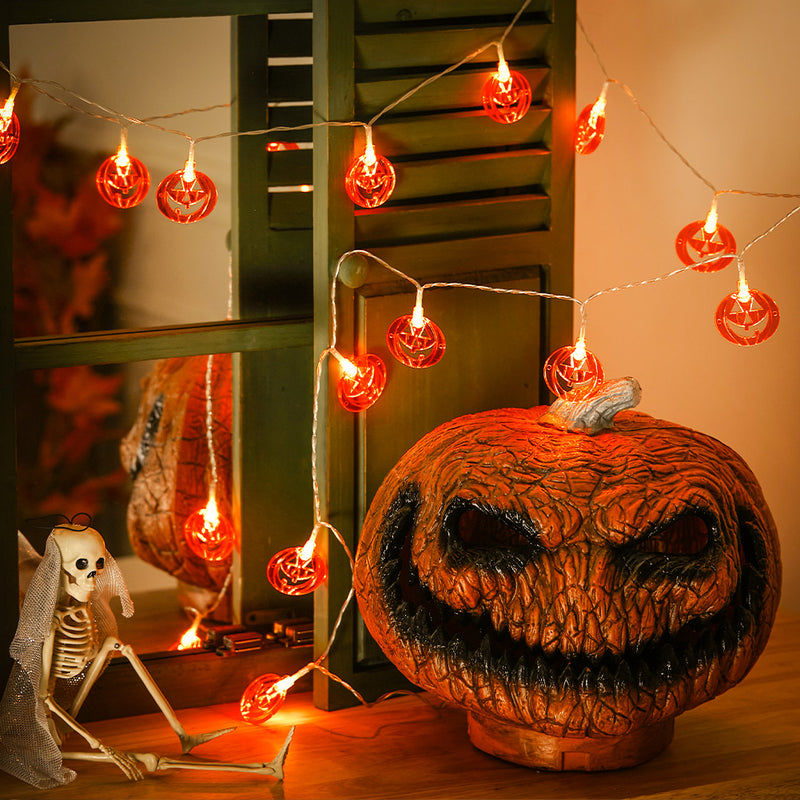 Smiley Pumpkin String Lights Decoration