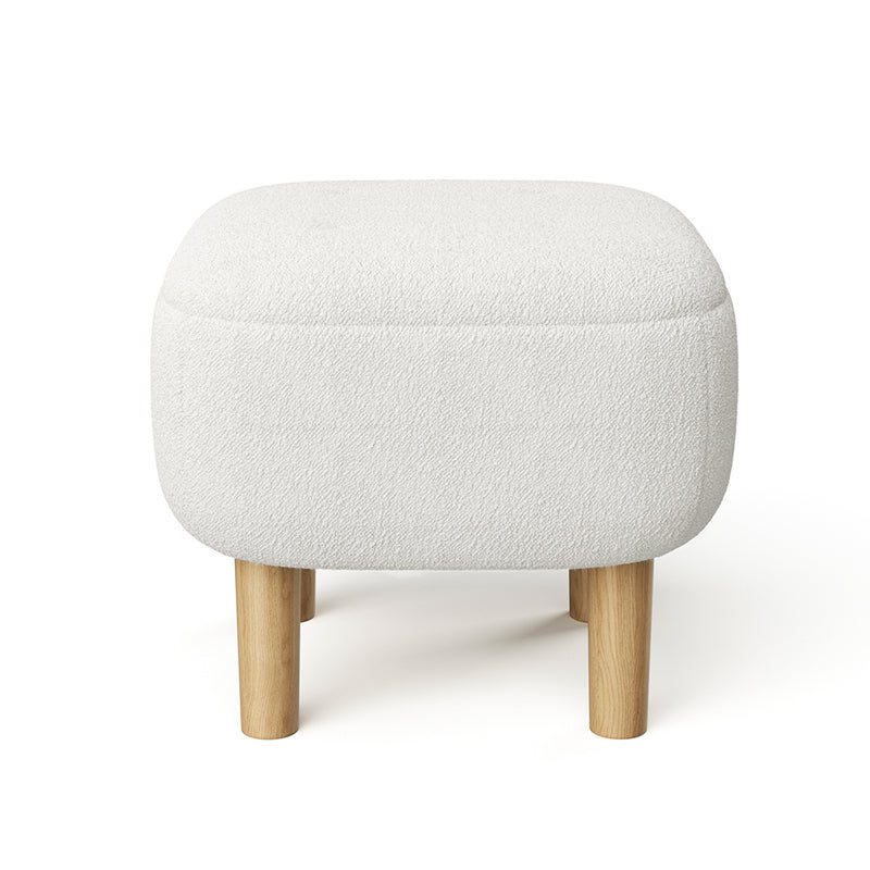 Livingandhome Footstool Pouffe Stool with Wooden Legs