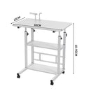 Height Adjustable Mobile Overbed Table With Wheels