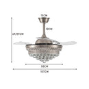 Cottonfy UK 42" Crystal LED Ceiling Fan with 3 Color Lights