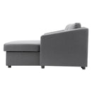 Livingandhome L-Shaped 3-Seater Sofa Bed in Dark Grey Fabric