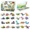 Kidkid Christmas Advent Calendar Car Dinosaur Building Blocks Toy Set