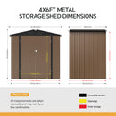 4*6FT / 6*8FT Metal Garden Storage Shed with Lockable Door
