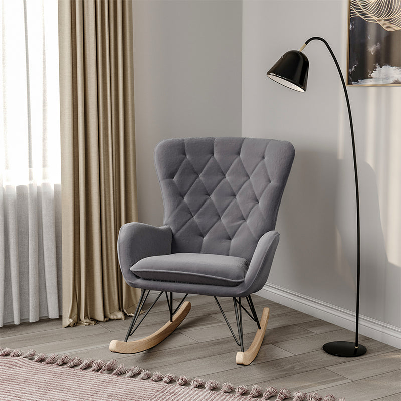 Livingandhome Light Brown Terry Cloth Rocking Chair