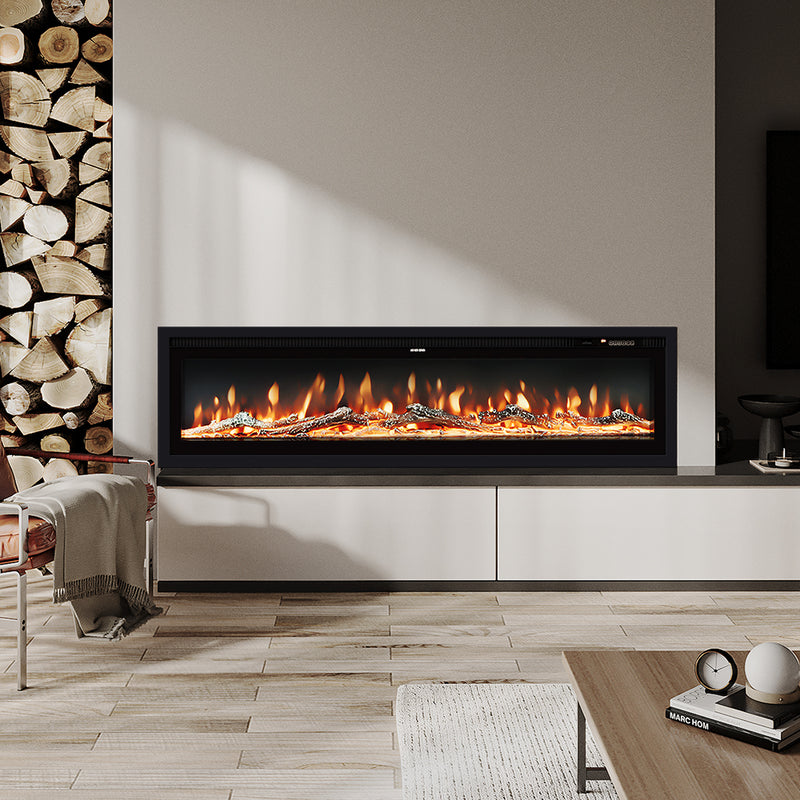 Electric Fireplace with Remote 12 Flame Colours 1500W