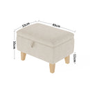 Livingandhome Linen Upholstered Storage Ottoman Footstool