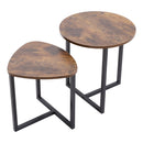 Livingandhome Round and Triangular Nesting Side Table Set