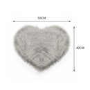 Lifeideas Heart Shaped Super Soft Shaggy Area Rug Grey