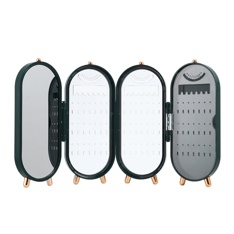 Sheonly Portable Dustproof Jewellery Box with Mirror