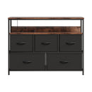 5-Drawer Metal Frame Chest Of Drawers With Power Strip