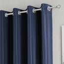 Enhanced Living Nightfall Plain Supersoft Navy Thermal Blockout Single Eyelet Door Curtain