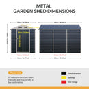 6x4FT/6x8FT Metal Apex Roof Garden Tool Storage Shed