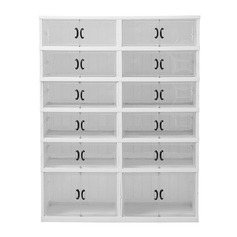 Livingandhome 6-Tier Foldable Storage Box with Magnetic Doors