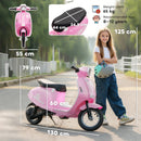 AIYAPLAY 24V Battery Powered Ride On Motorcycle With Manual Throttle, Pink