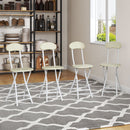 Livingandhome Compact Wooden Folding Chair with Metal Legs Set of 4