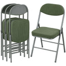 HOMCOM Folding Chairs Set of 4 with Cushioned Seat, Steel Frame