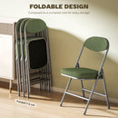 HOMCOM Folding Chairs Set of 4 with Cushioned Seat, Steel Frame