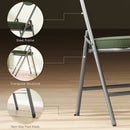 HOMCOM Folding Chairs Set of 4 with Cushioned Seat, Steel Frame