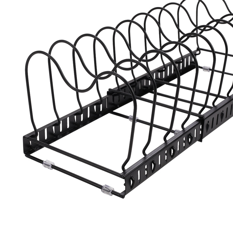 Livingandhome Expandable Pot Pan Lid Rack Pan Organiser with 10 Dividers