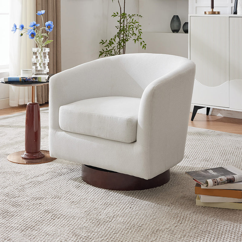 Livingandhome Linen Upholstered Swivel Armchair