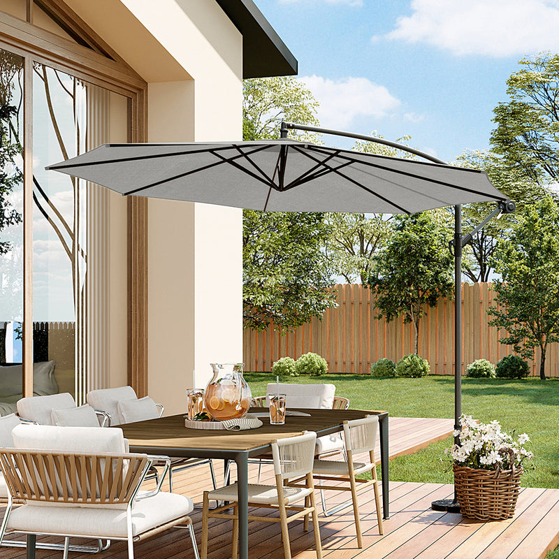 Garden Sanctuary 3M Large Banana Cantilever Patio Parasol for Outdoor Sunshade and Rain