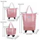Modishion Pink Wheeled Expandable Travel Bag Wet Dry Split