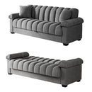 Livingandhome Grey Fabric Sleeper Sofa with Pillows