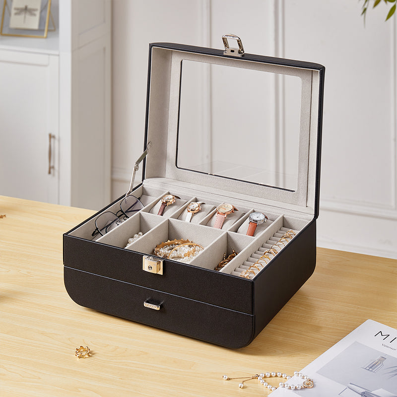 Sheonly Stylish Jewellery Storage Box with Watch Slots