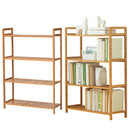 Livingandhome 4-Tier Bamboo Bookshelf and Display Rack