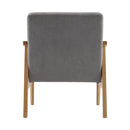 Livingandhome Grey Fabric Armchair with Wooden Frame