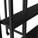 Livingandhome Folding Dining Table with Wheels and Storage Shelves