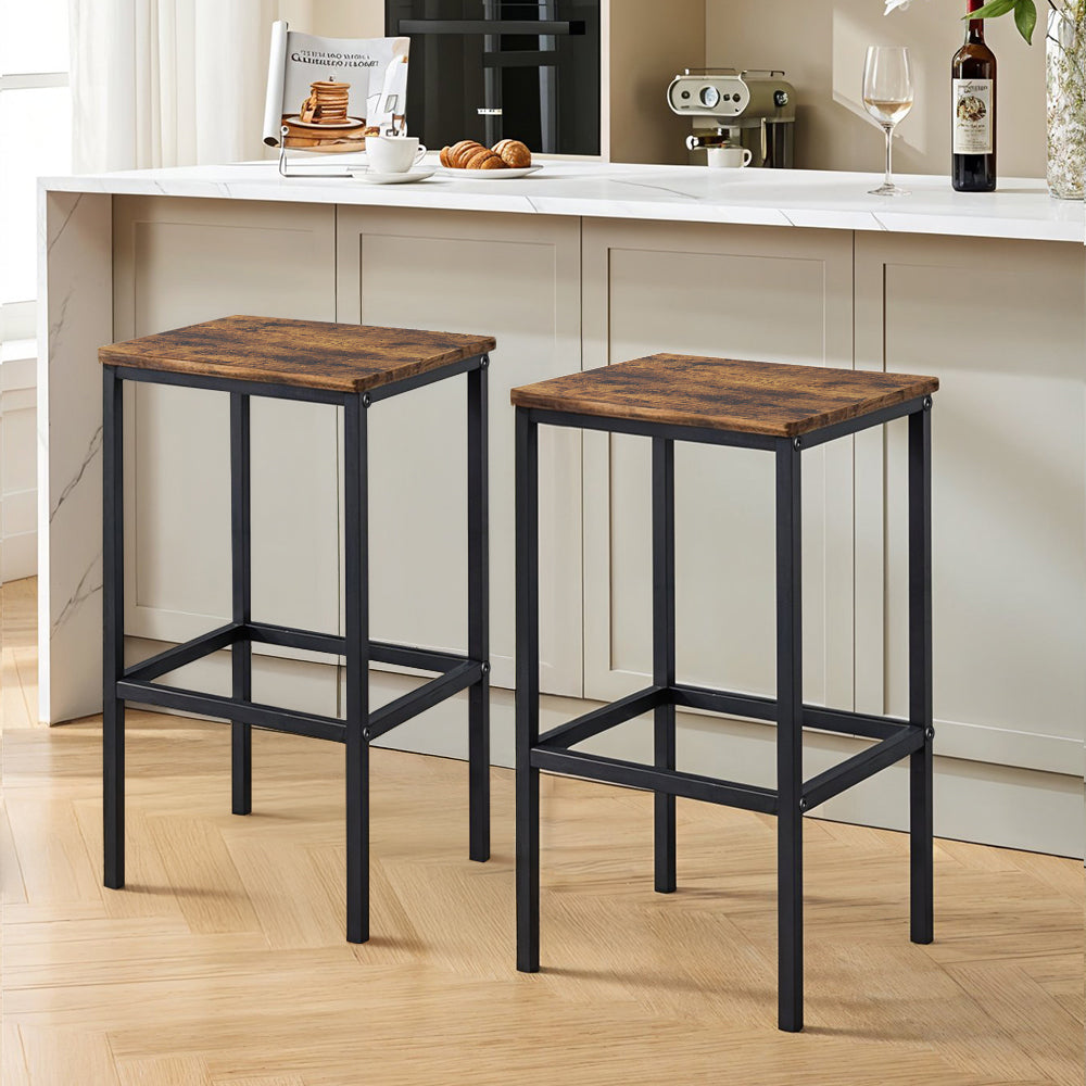 Rectangular Kitchen Stools Livingandhome Set Of 2 Rectangle Bar Stools