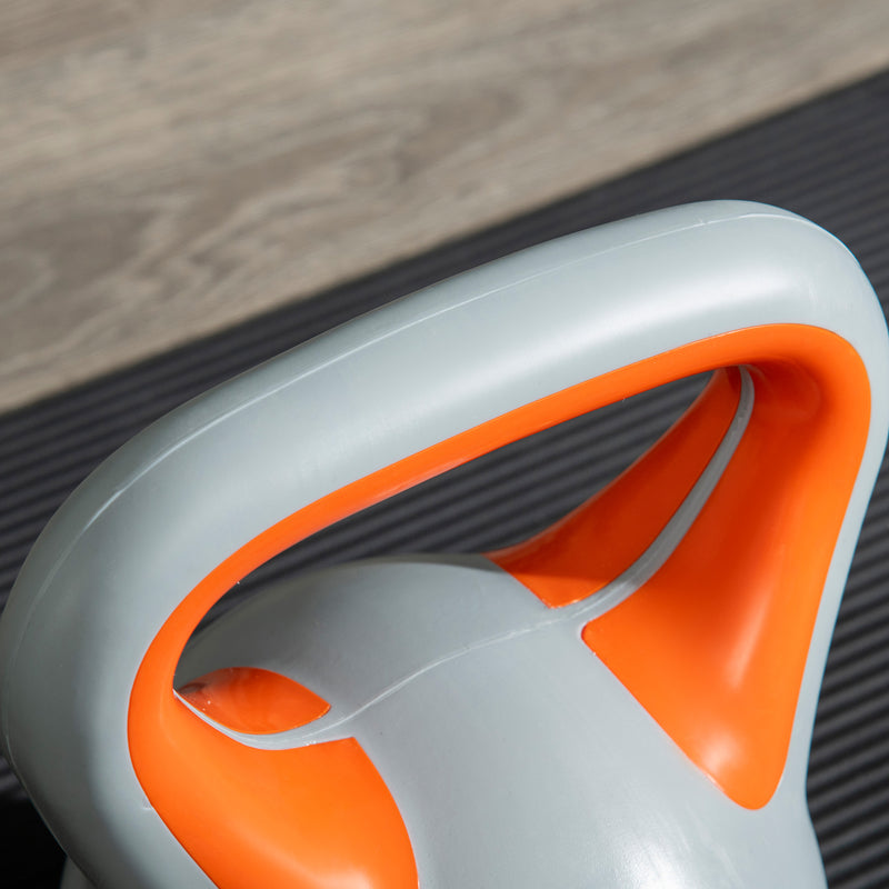 SPORTNOW 8kg Kettle Bell with Handle for Home Gym, Orange and Grey