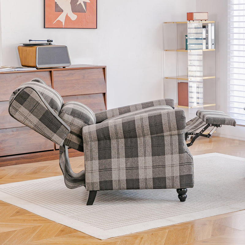 Livingandhome Linen Upholstered Recliner Armchair