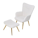 Livingandhome Accent Chair with Footstool Set