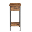 Livingandhome Industrial Side Table with Drawer and Shelf