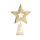 Lifeideas Golden Glitter Star Christmas Tree Topper for Home Decor
