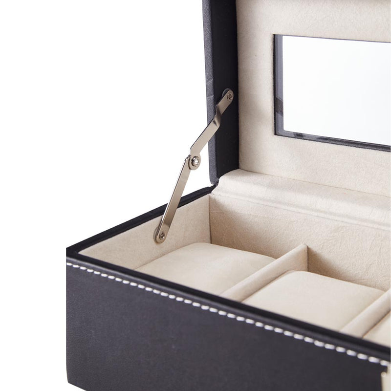 Sheonly 6-Slot Elegant Faux Leather Watch Display Case