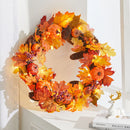 Lighted Maple Leaf Autumn Wreath