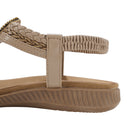 Boho Casual Rhinestone Beach Sandals - Beige
