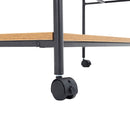 Metallic Rolling Serving Bar Cart With Wine Rack