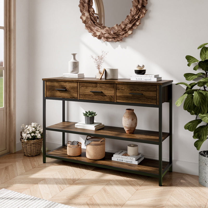 Livingandhome Vintage Console Table with Drawers