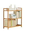 Livingandhome Tiered Bamboo Wood Book Storage Shelf