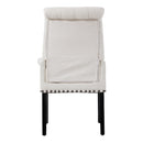 Livingandhome Beige Linen Upholstered Dining Chair