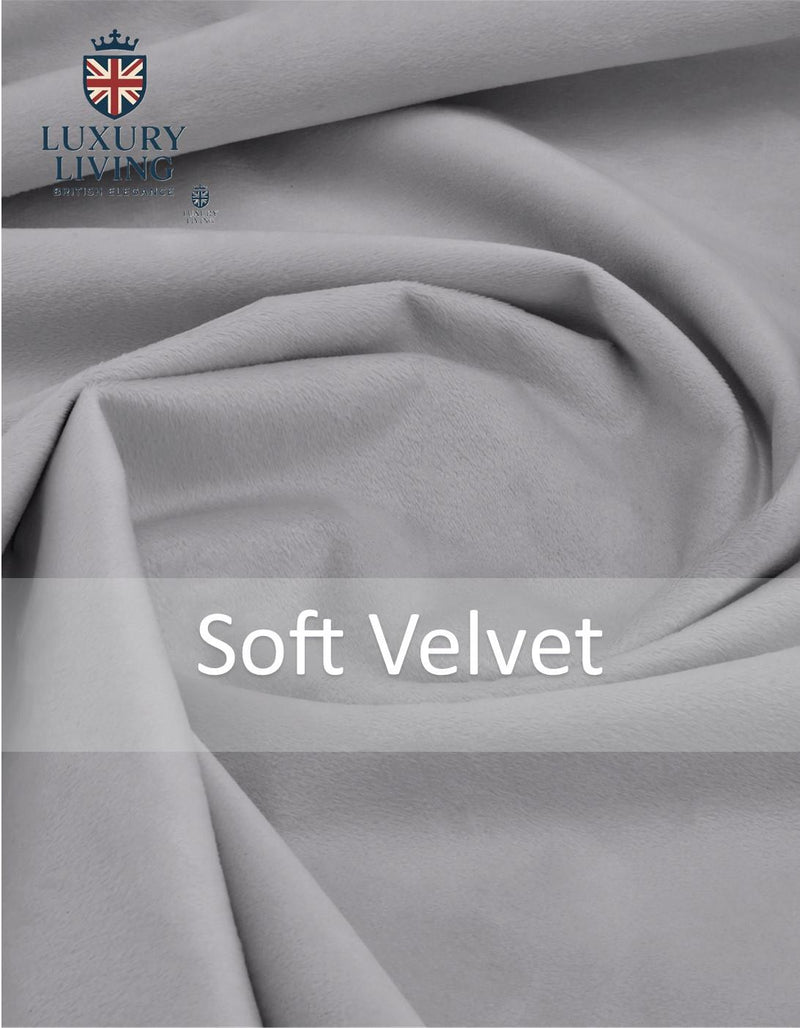 Triple Woven Blackout Velvet Ring Top Curtains with Cascading Diamante Studs Silver